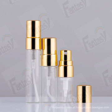 Garrafa de perfume de vidro dourado de 10 ml com bola de rolo
